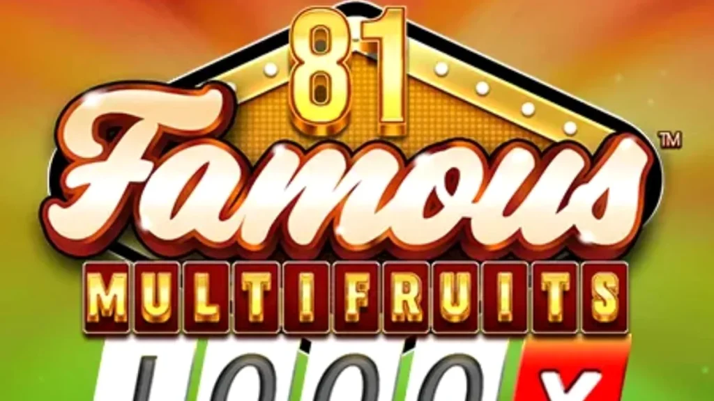 Tampilan visual mesin slot 81 Famous Multifruits 1000 dengan simbol buah dan neon