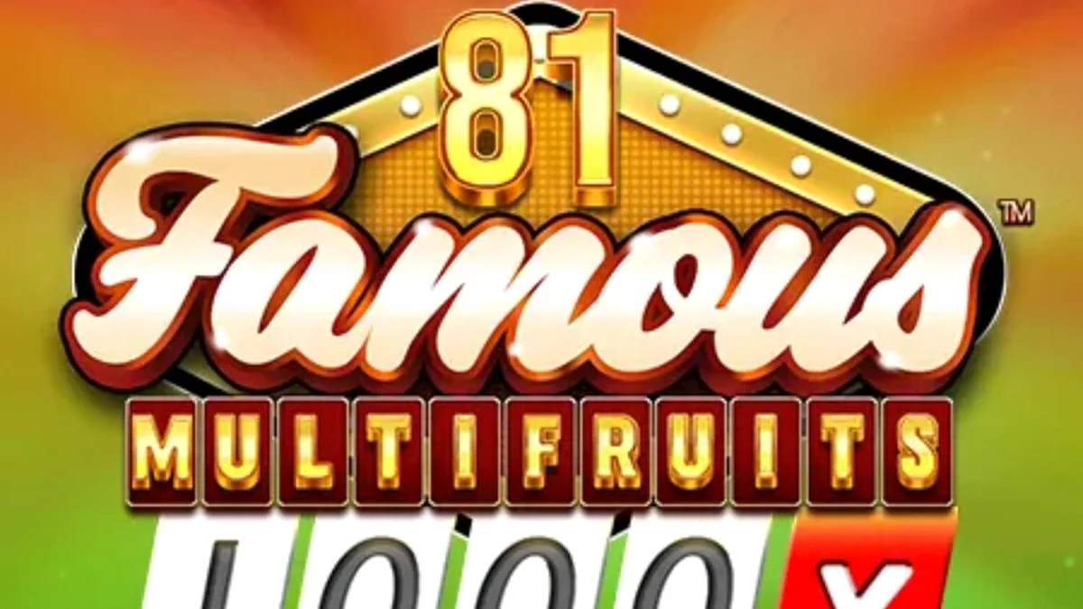 Tampilan visual mesin slot 81 Famous Multifruits 1000 dengan simbol buah dan neon