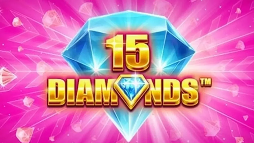 Tampilan layar permainan slot 15 Diamonds dengan latar belakang elegan