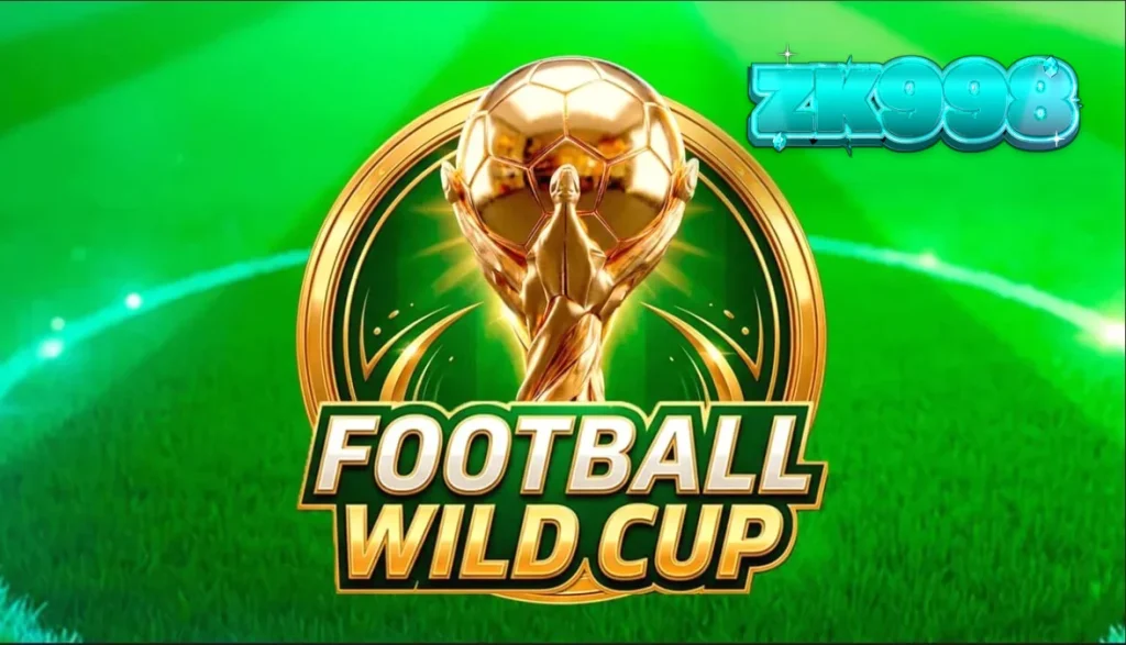 Tampilan visual slot Football Wild Cup dengan latar belakang stadion sepak bola yang megah